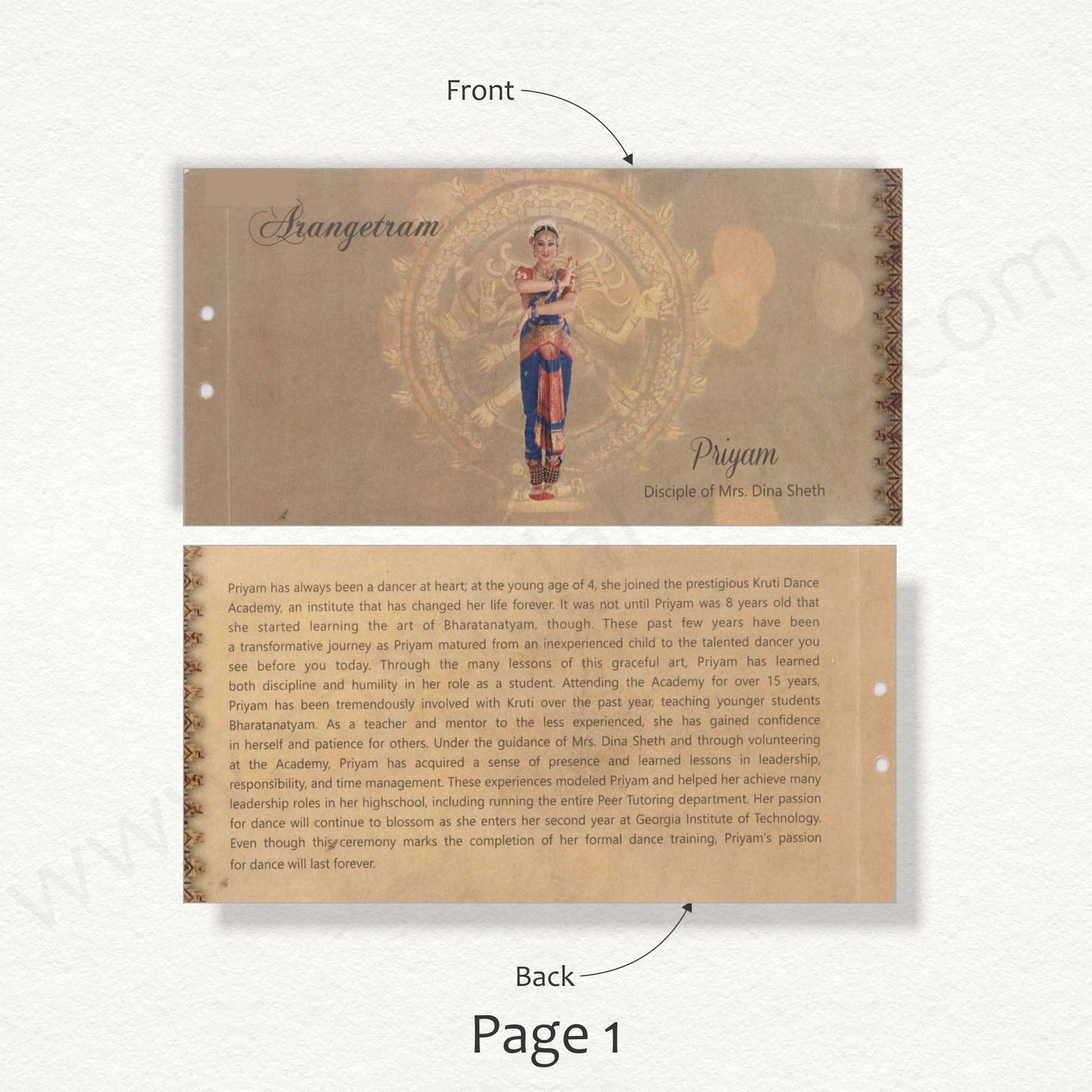 Traditional Arangetram Book | S - 9035