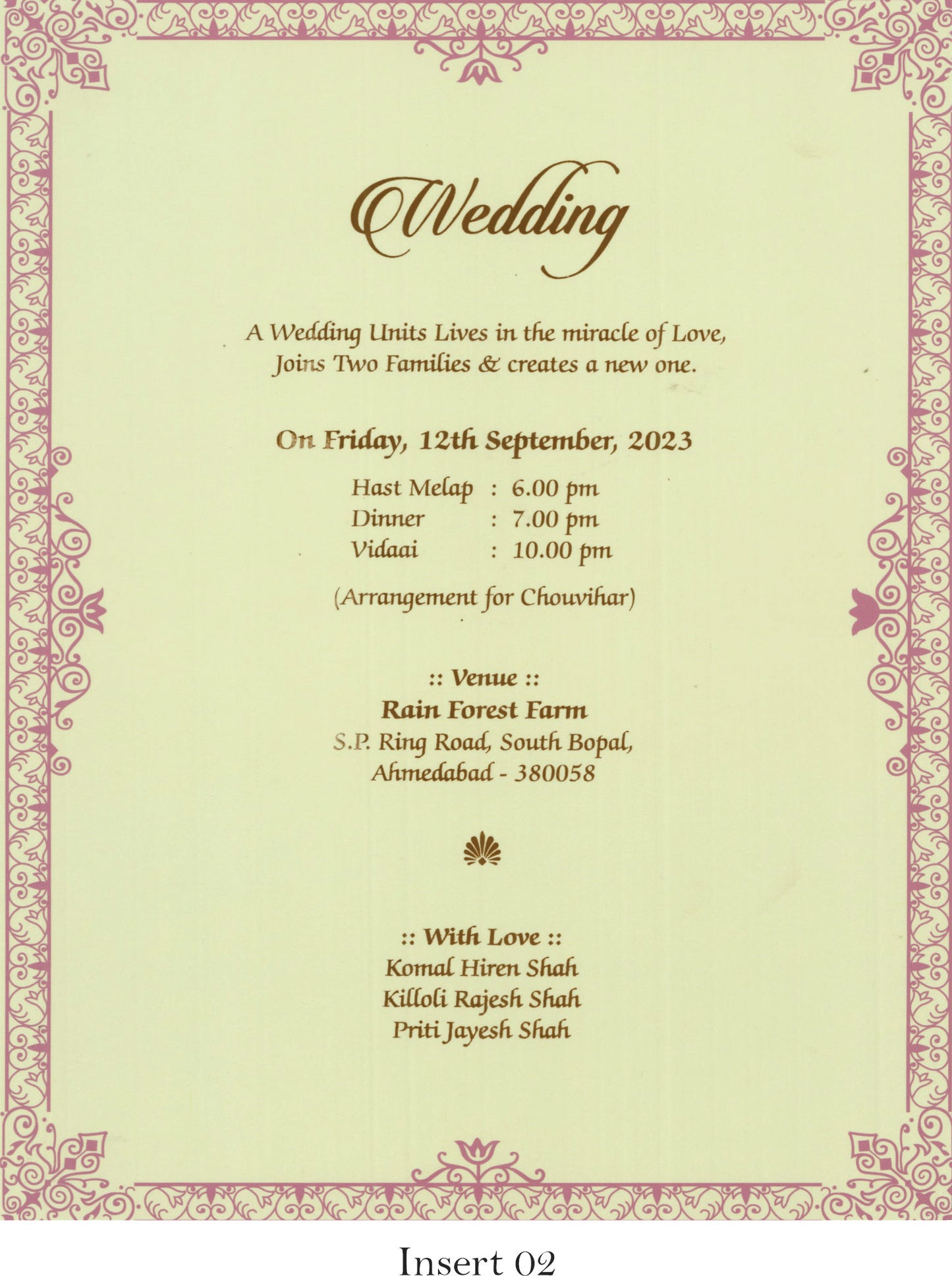 Designer Wedding Invitation Card | SS-8126