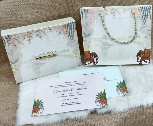 Classy Royal Theme Box Wedding Cards | SSB-8