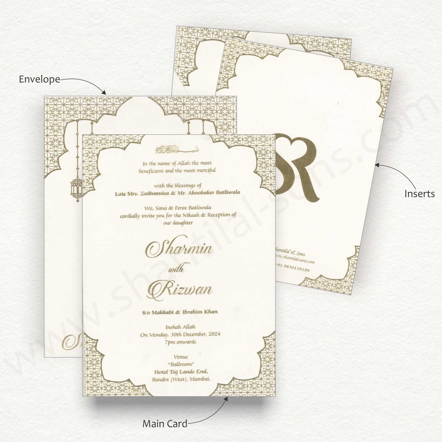 Beautiful Designer Muslim Wedding Card | SS - 8137