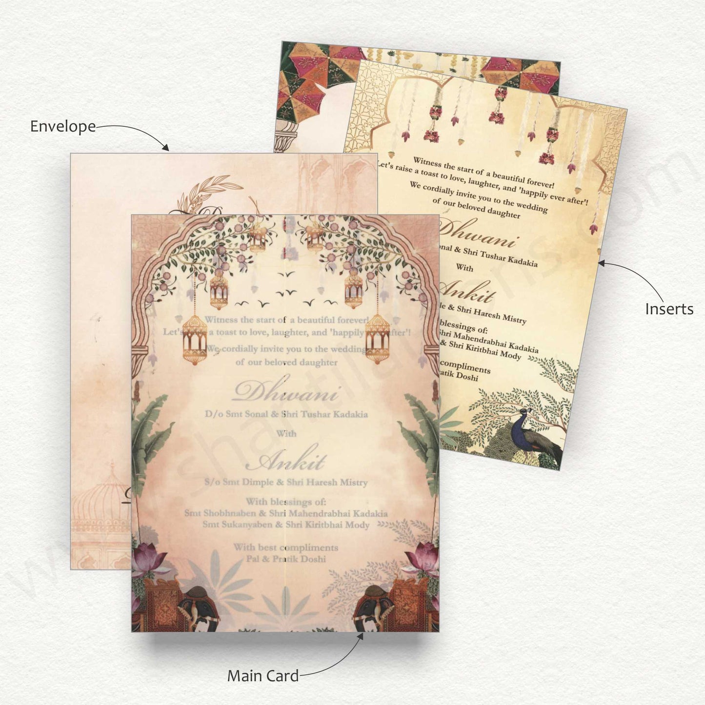 Classic Fusion: Pastel-Colored Traditional Wedding Card | SS - 8013