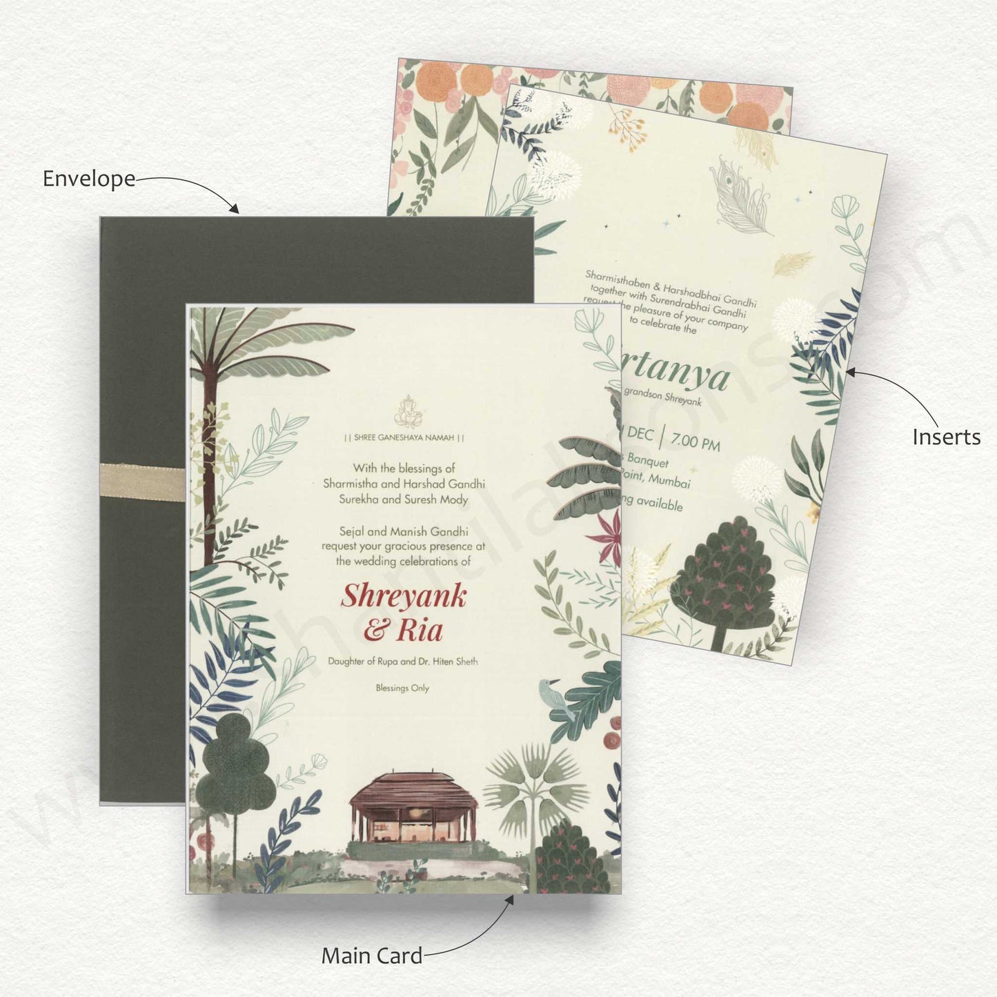 Designer Floral Wedding Card | SS - 8133