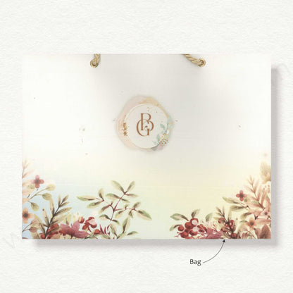 Floral Designer Wedding Invitation Card Bag Style | SS - 80157