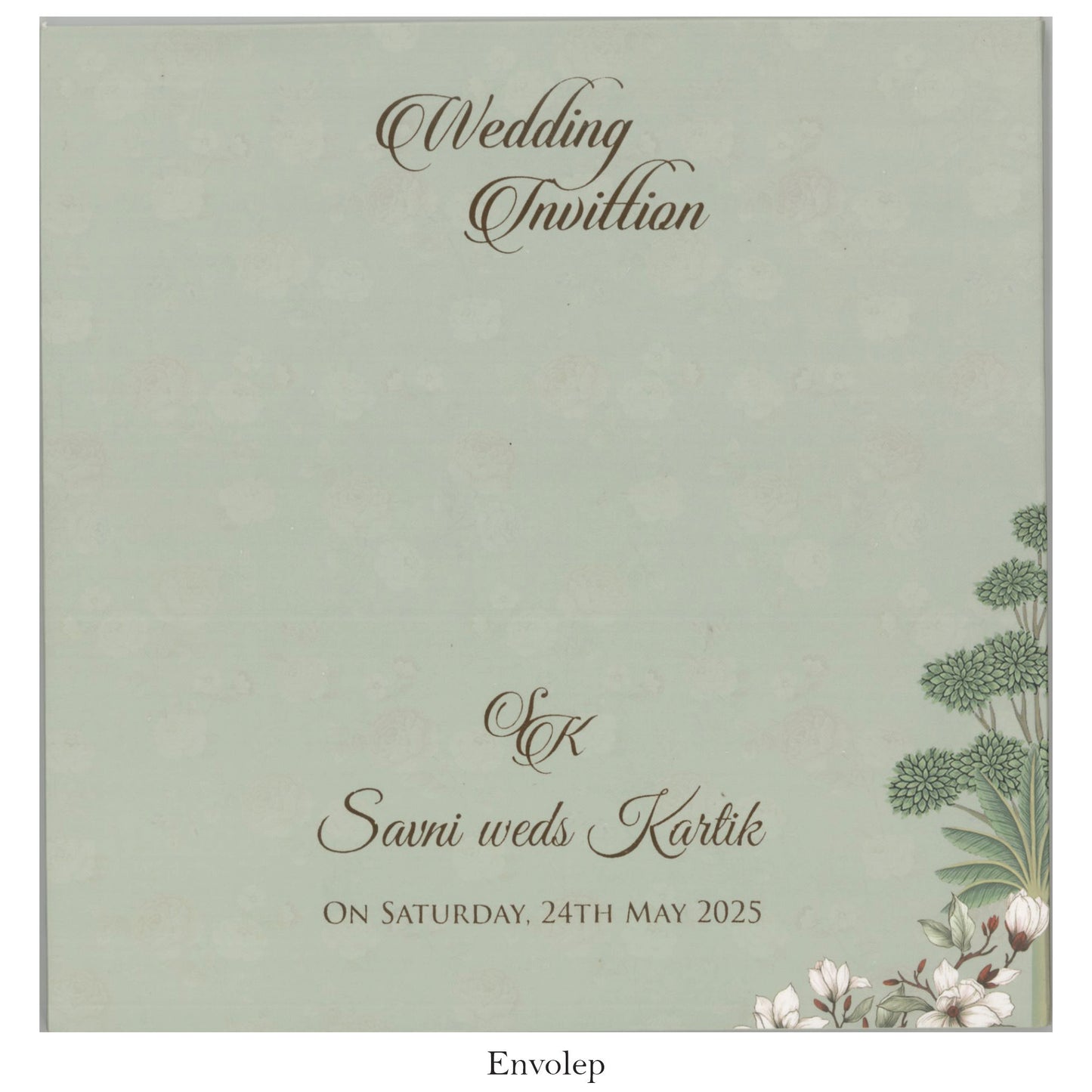 Beautiful Laser Cut Wedding Card-Floral Fusion | SS-2075