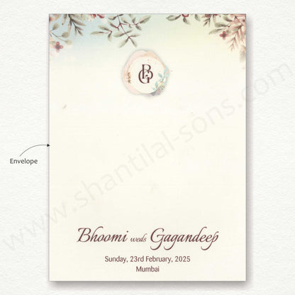 Designer Floral Wedding Card | SS - 80152