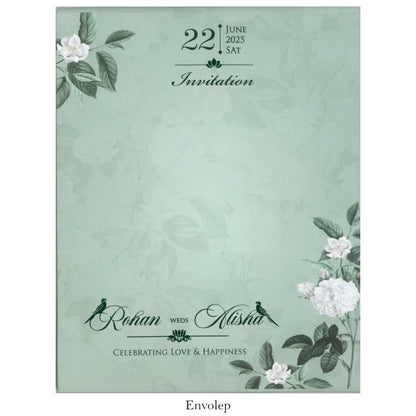 Beautiful Floral Wedding Card with Acrylic Name Plate | SS-2129