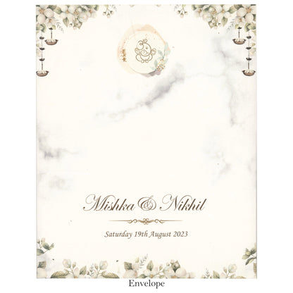 Designer Wedding Invitation with Carricature | SS - 8045