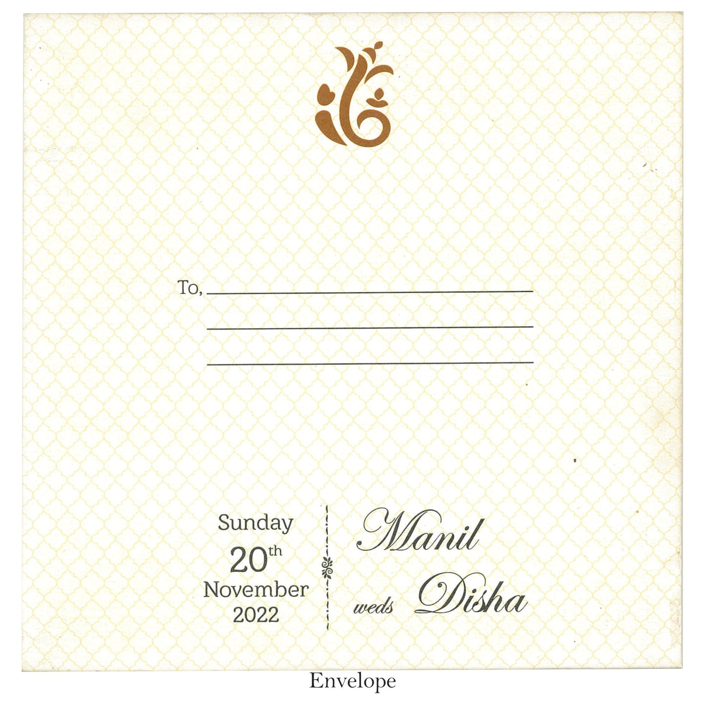 Pastel Elegance: Classic Card with Traditional Wedding Elements | SS - 8029