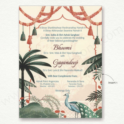 Designer Floral Wedding Card | SS - 80152