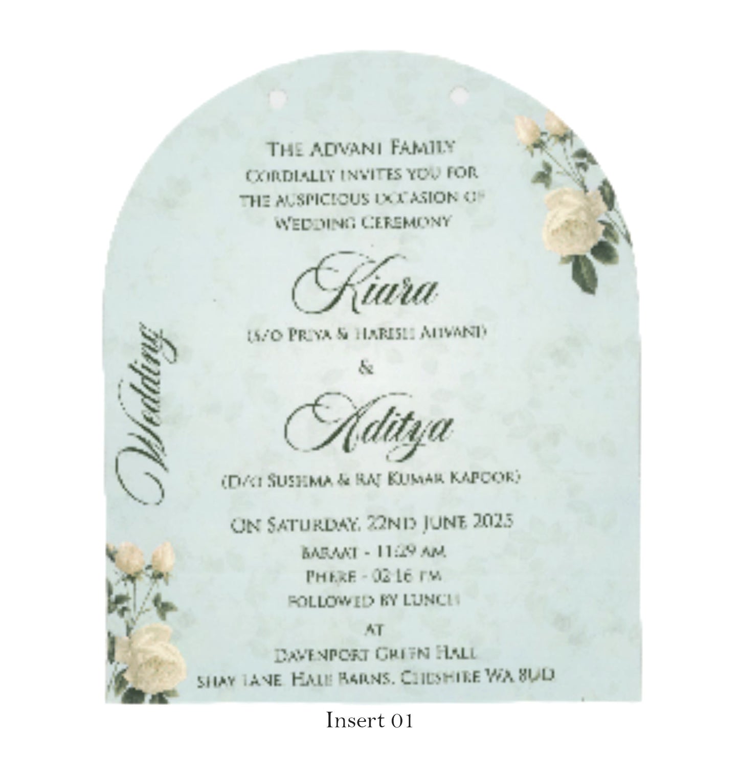 Elegant Laser Cut Wedding Card with Floral Touch | SS-2302