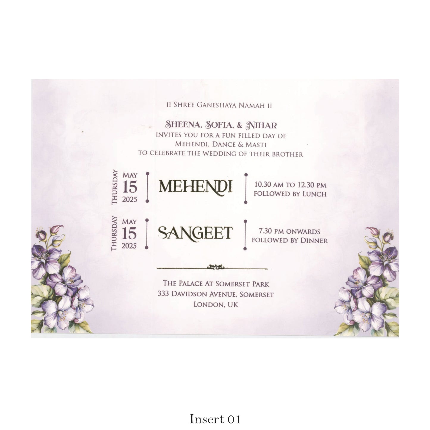 Elegant Wedding Card with Floral Touch | SS-2482