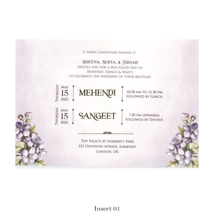 Elegant Wedding Card with Floral Touch | SS-2482