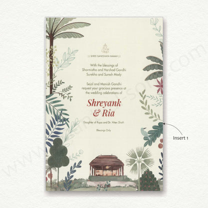 Designer Floral Wedding Card | SS - 8133