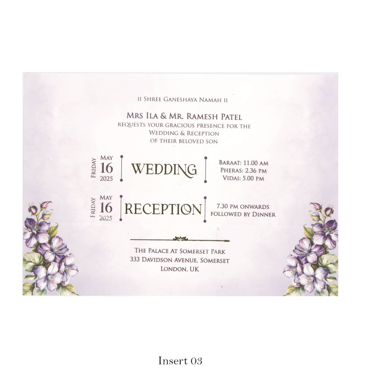 Elegant Wedding Card with Floral Touch | SS-2482