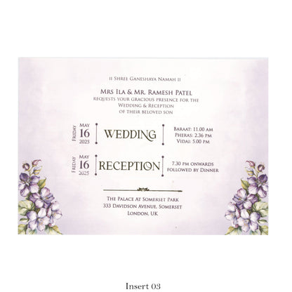 Elegant Wedding Card with Floral Touch | SS-2482