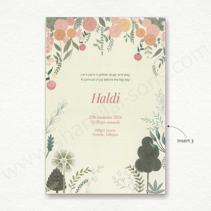 Designer Floral Wedding Card | SS - 8133