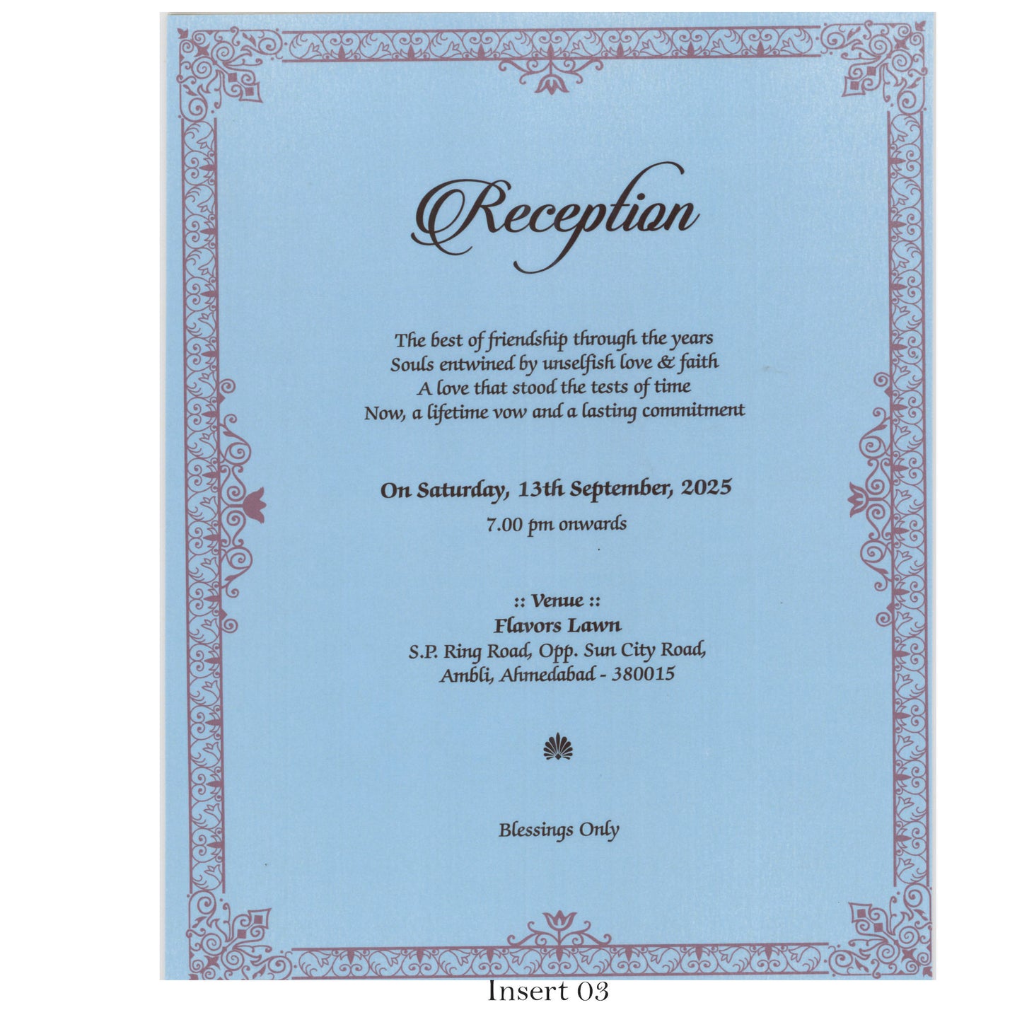 Designer Wedding Invitation Card | SS-8126