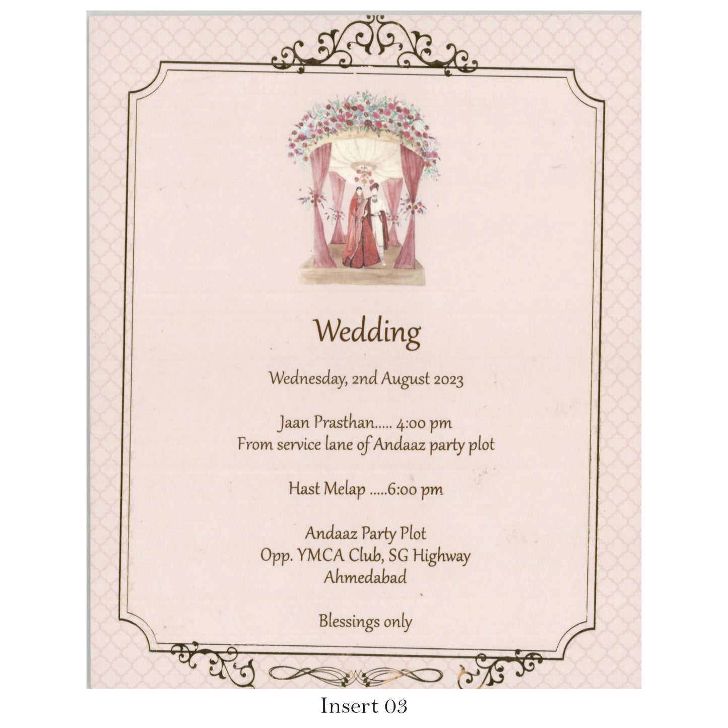 Classic Fusion- Gold Colored Designer Wedding Card | SS-5011D