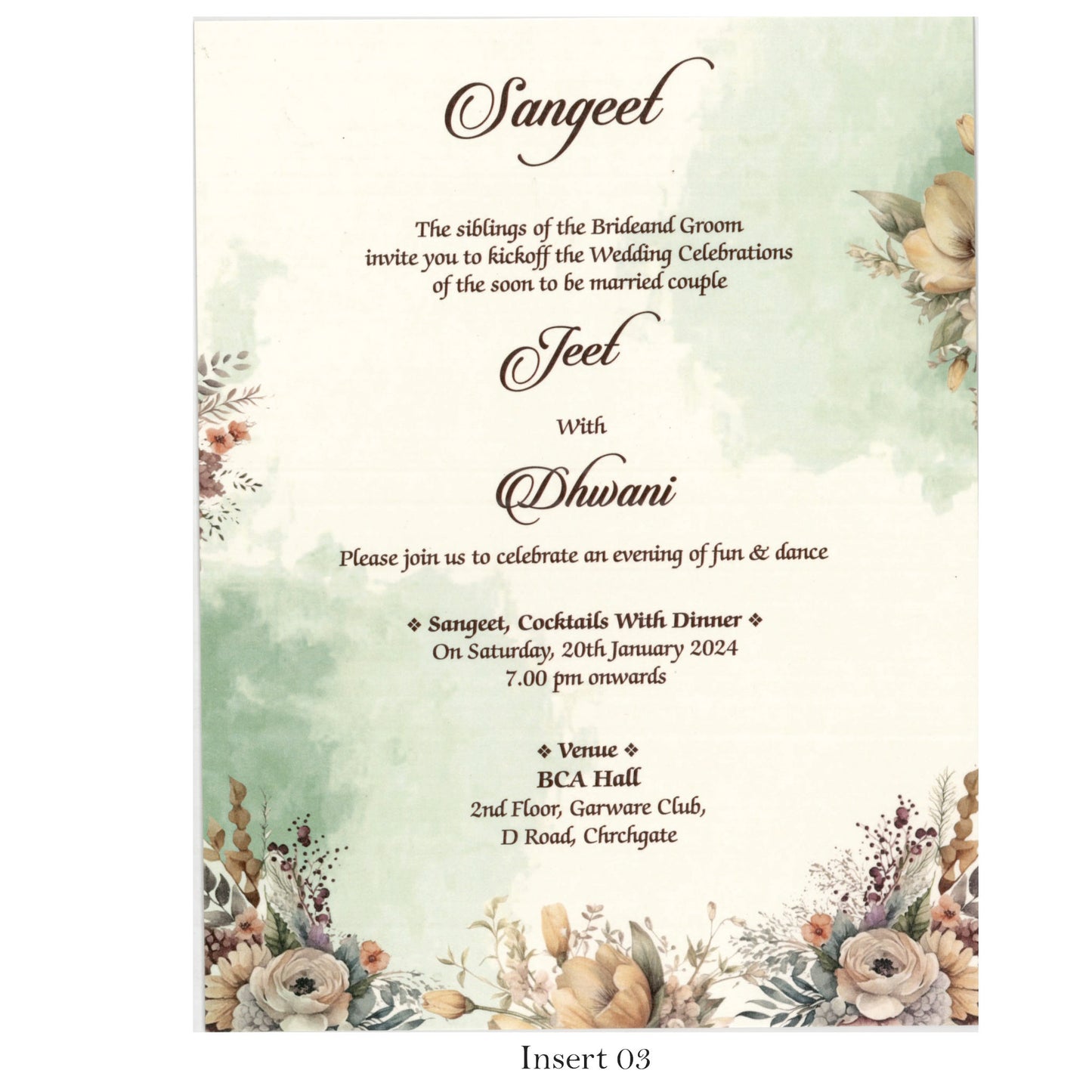 Designer Floral Wedding Card | SS-8123