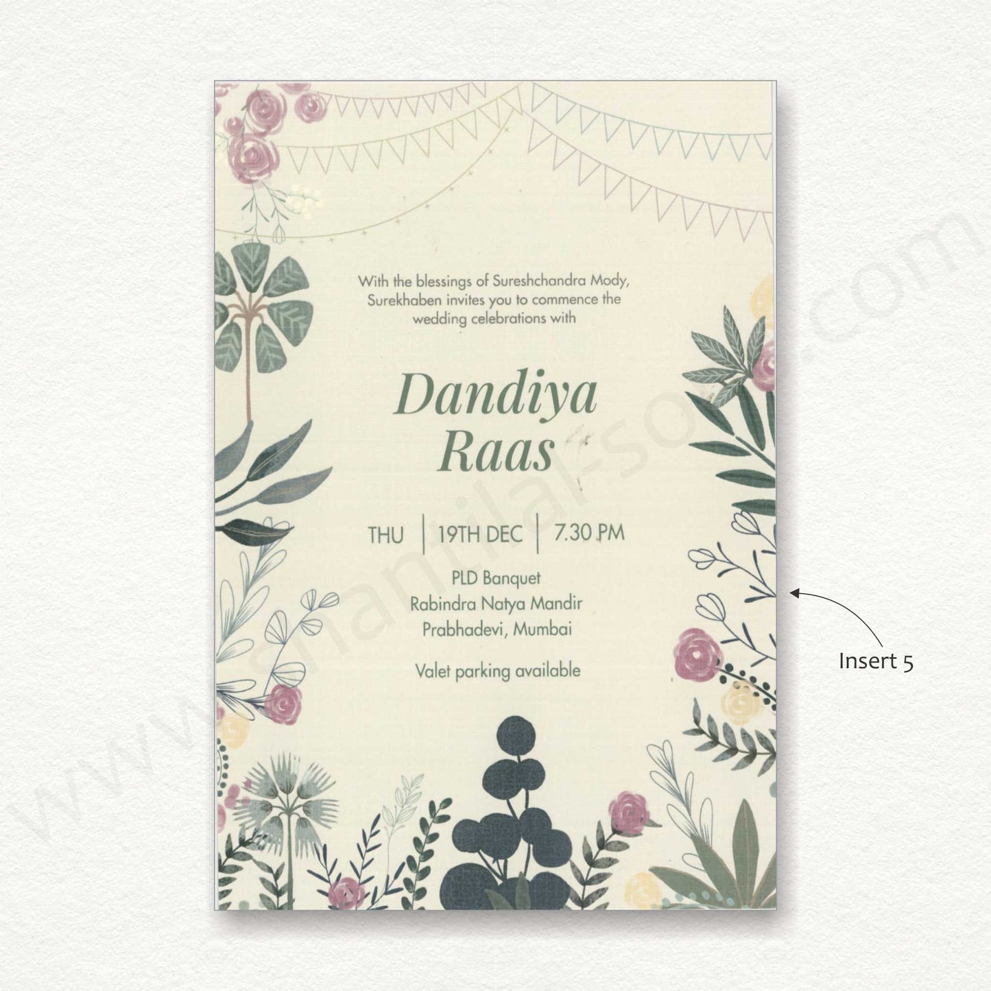 Designer Floral Wedding Card | SS - 8133