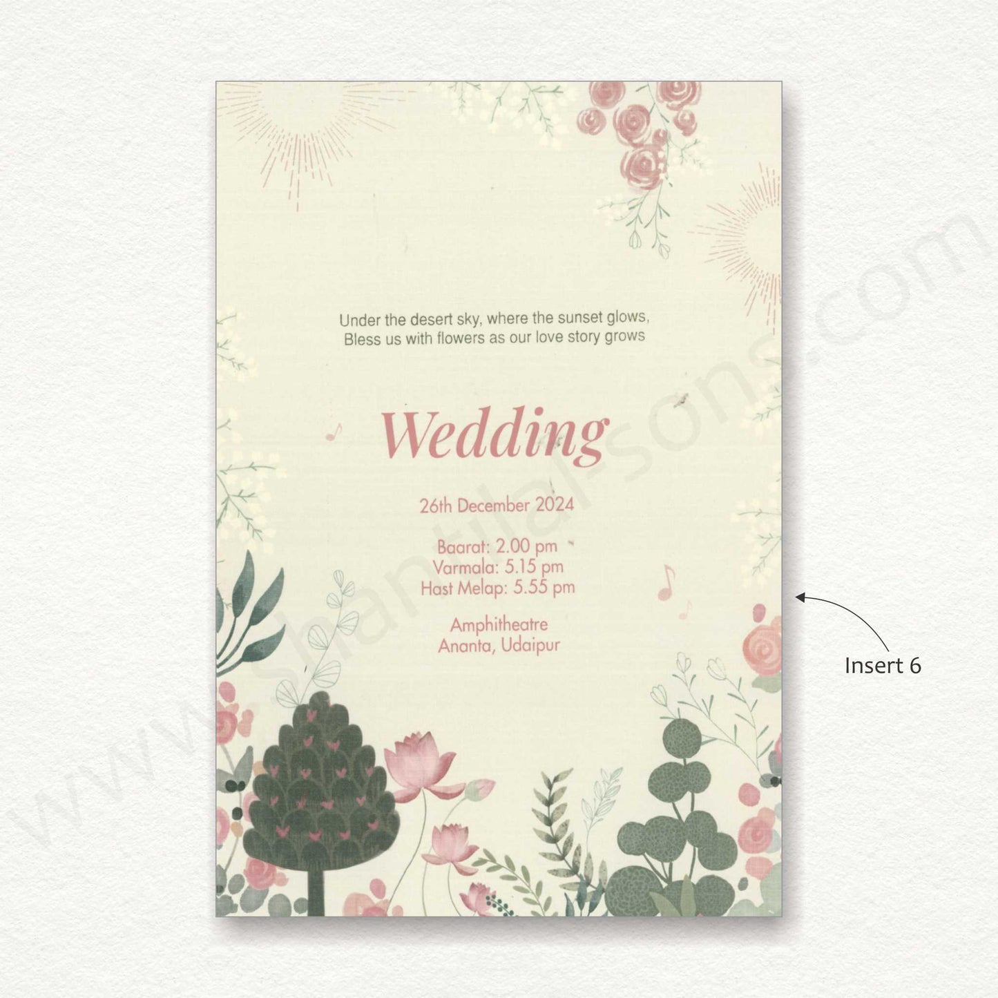 Designer Floral Wedding Card | SS - 8133