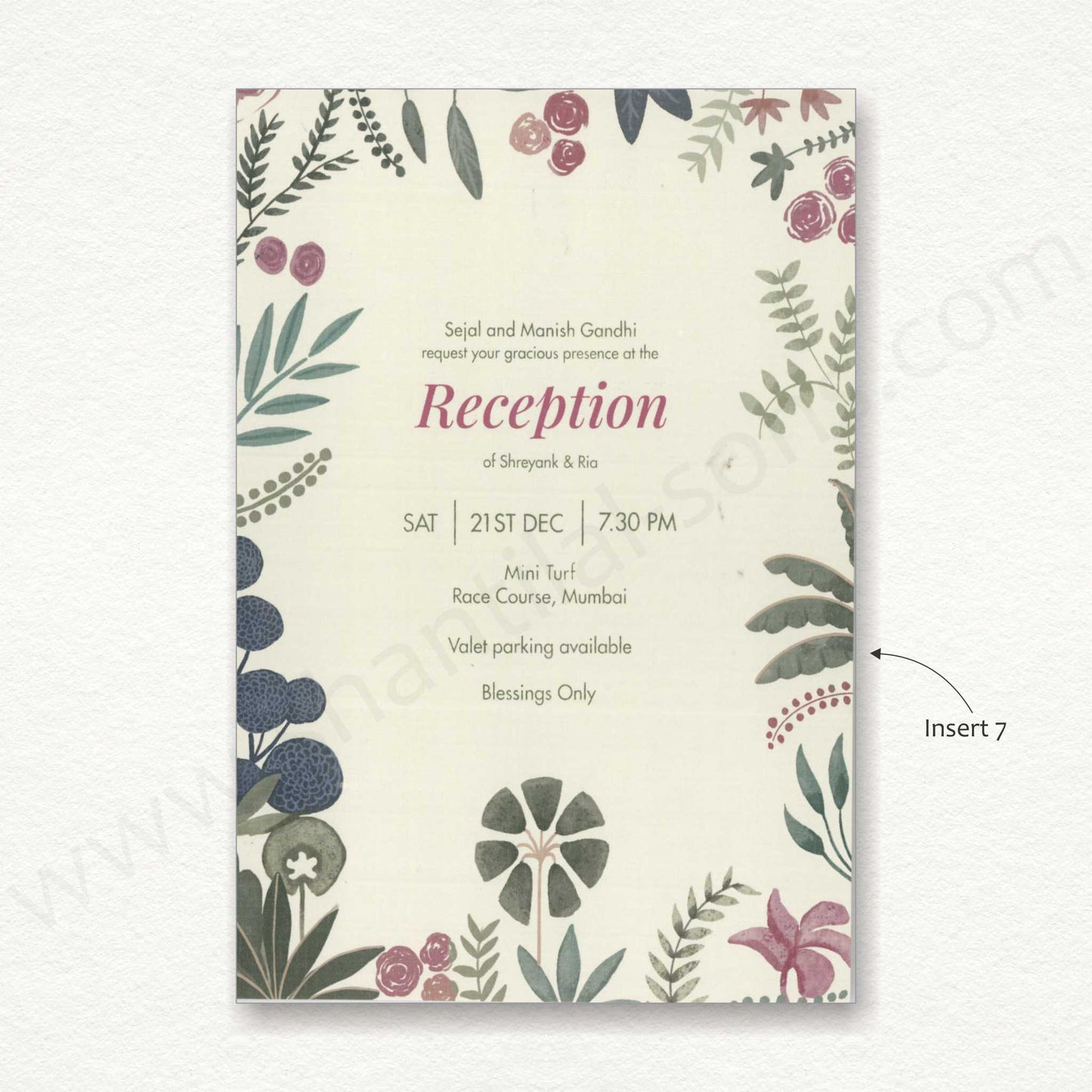 Designer Floral Wedding Card | SS - 8133