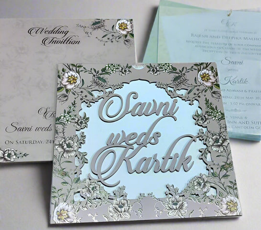 Floral Laser Cut Wedding Card | SS-1226