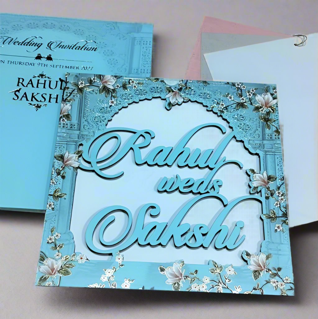 Beautiful Laser Cut Wedding Card with Floral Touch | SS-1228