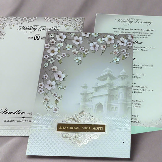 Royal Palace Wedding Invitation Card with Floral Touch | SS-2425