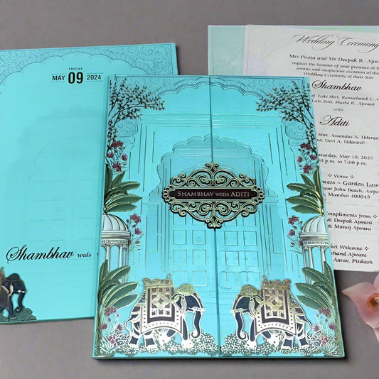 Royal Door Theme Wedding Invitation Card| SS-2422