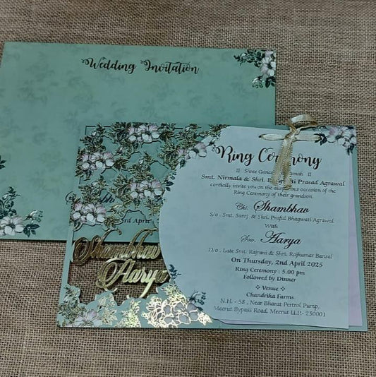 Floral Fusion Laser Cut Wedding Card  | SS-2429