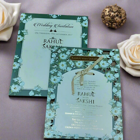 Floral Fusion Laser Cut Wedding Card | SS-1222