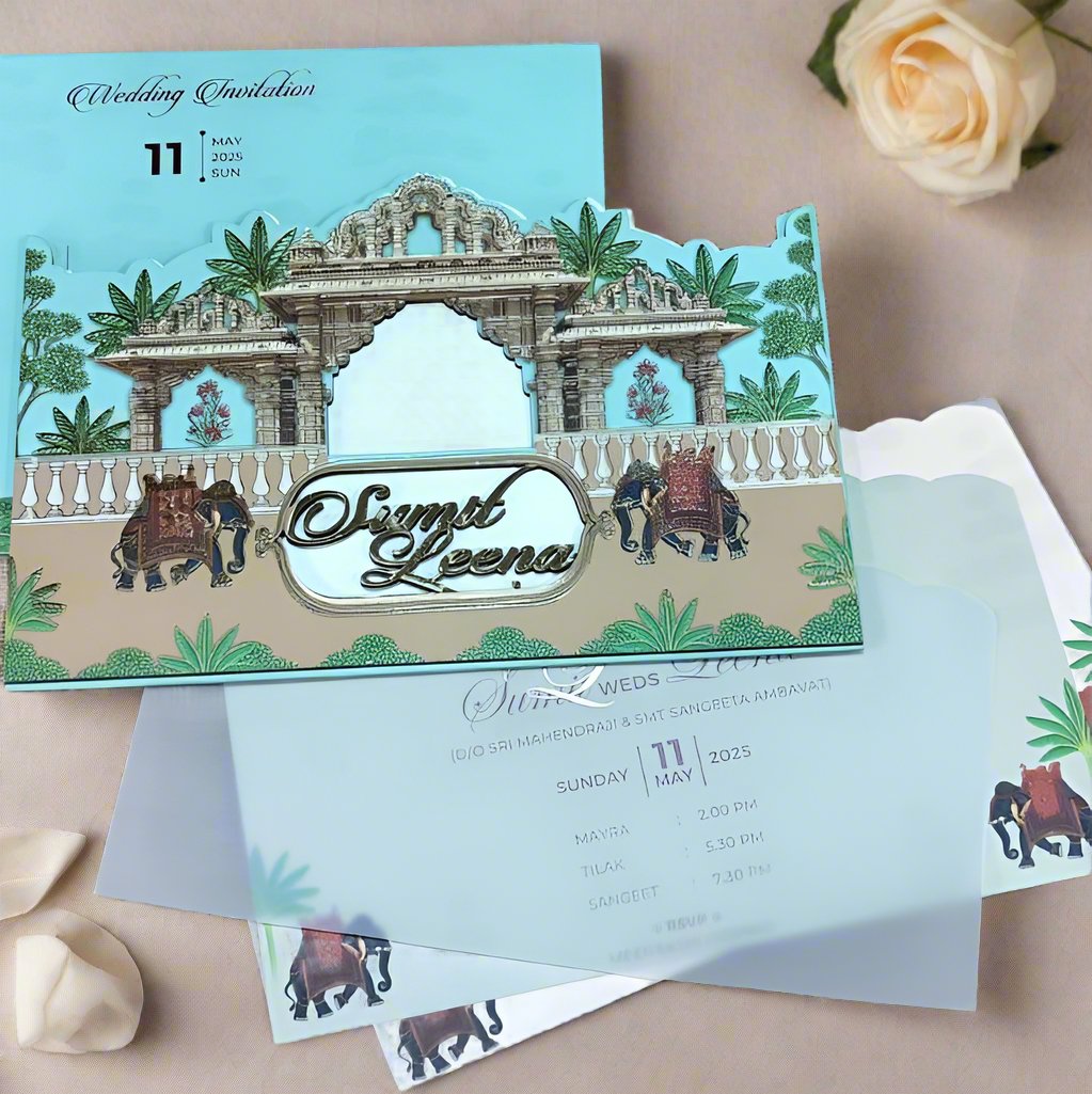 Traditional Laser Cut Wedding Card | SS-2432