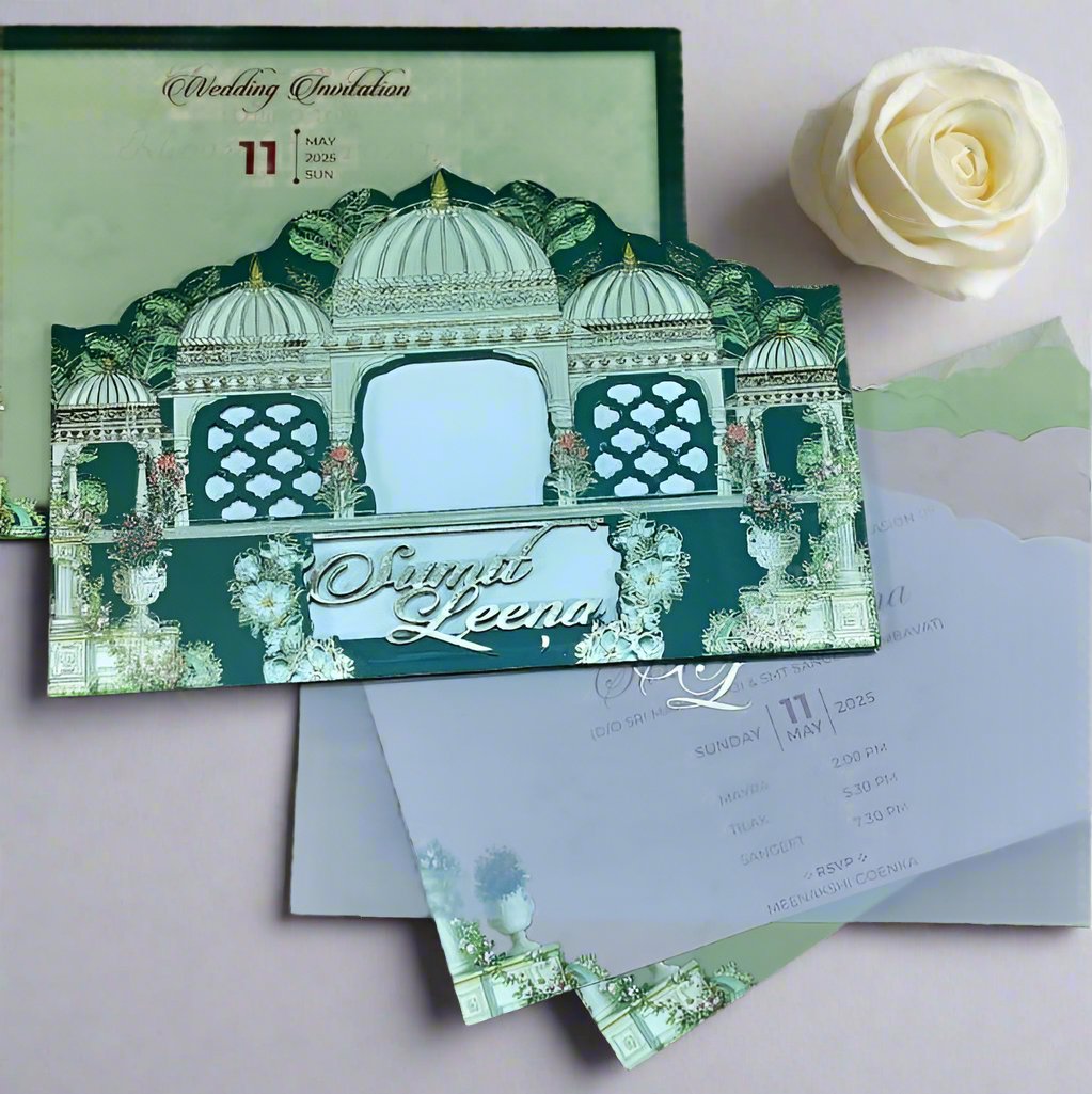 Royal Palace Laser Cut Wedding Card | SS-2431