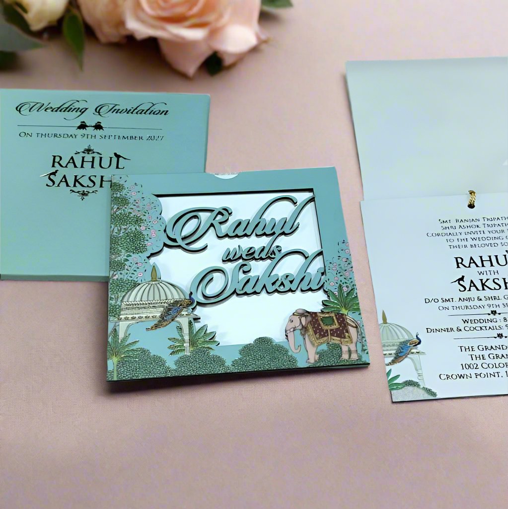 Elegant Laser Cut Wedding Invitation Card with Vellum Paper | SS-2113