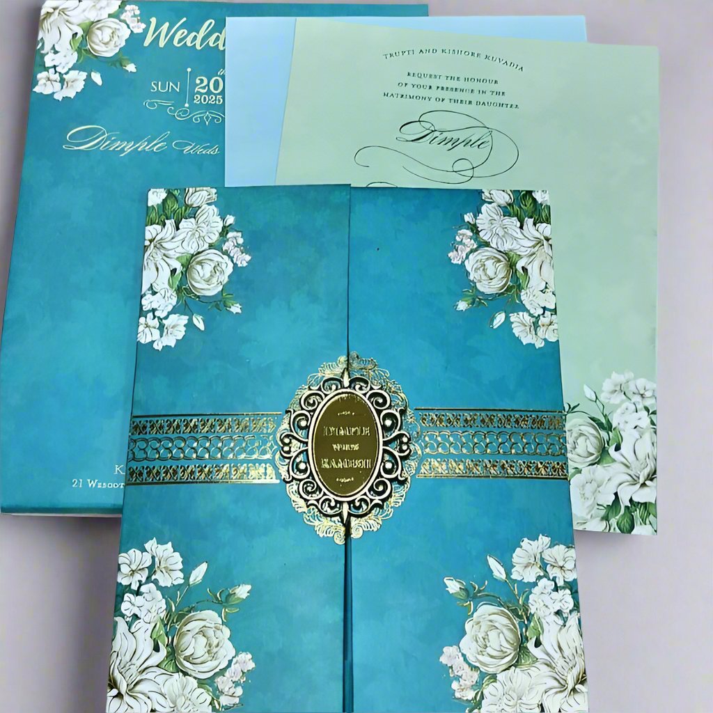 Floral Wedding Card with Acrylic Name Plate | SS-8011