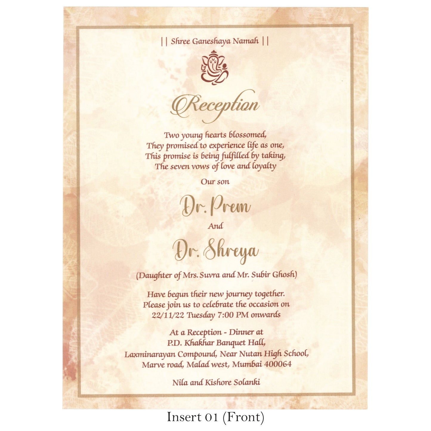 Classy Wedding Card with Carricature | SS - 8039