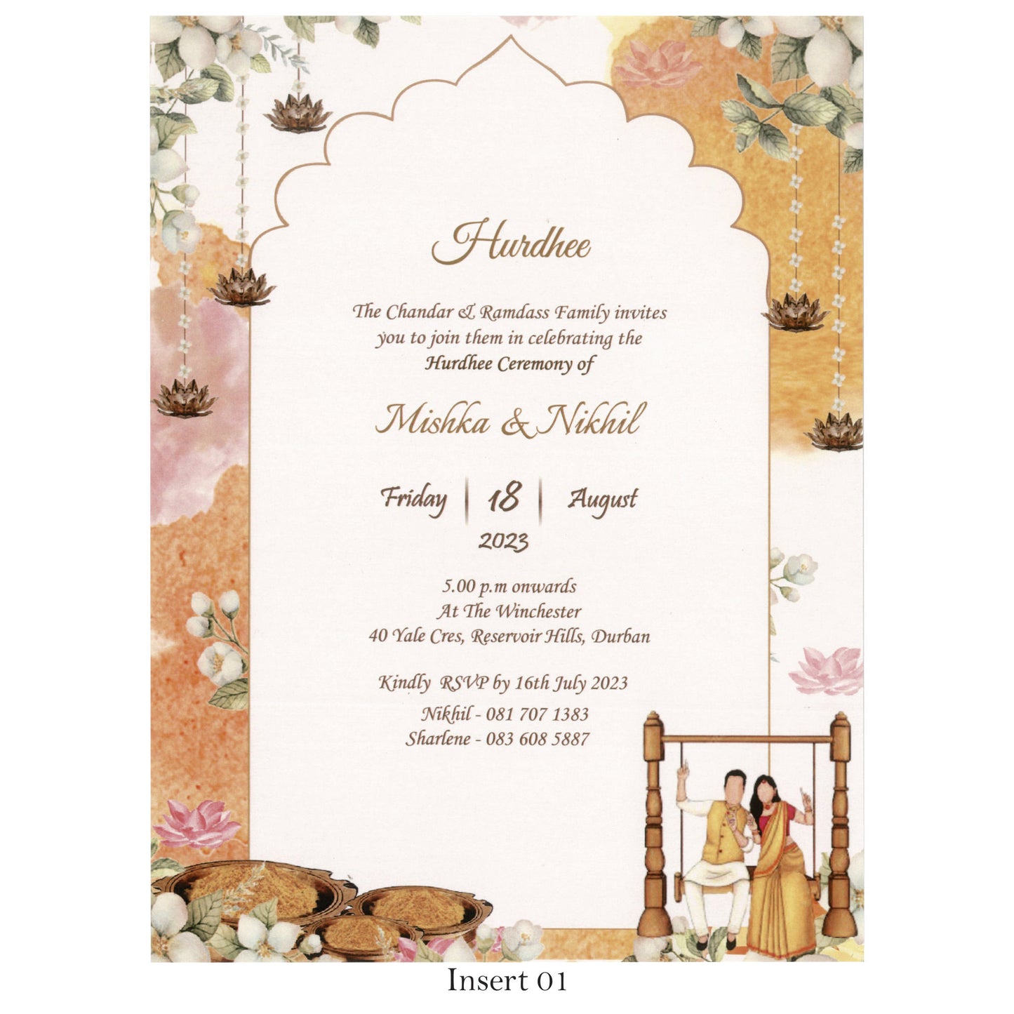 Designer Wedding Invitation with Carricature | SS - 8045