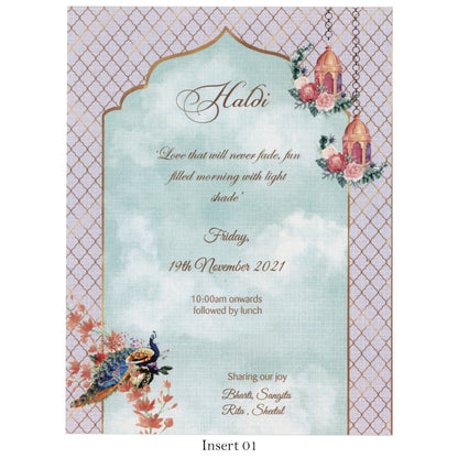 Serene Peacock & Floral Theme Card | SS - 8008