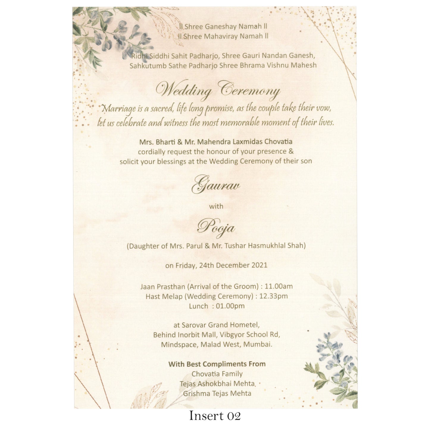 Elegant Classy Wedding Invitation | SS - 8043