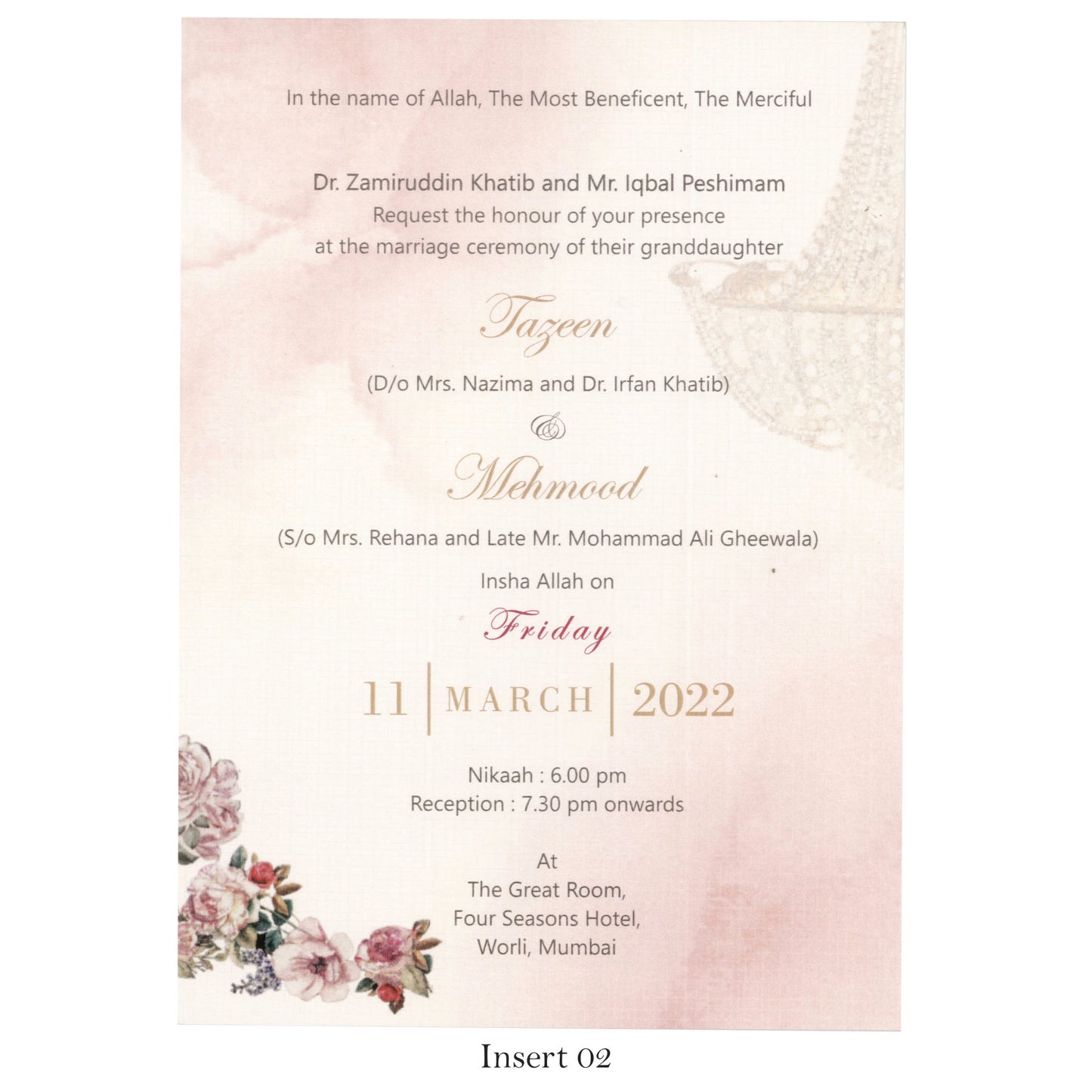 Floral Pastel Wedding Invitation | SS - 8003