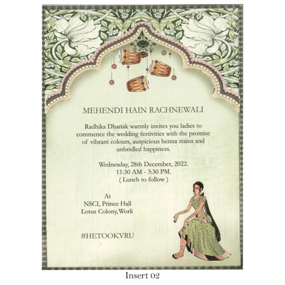 Fusion Wedding Card with Traditional Wedding Elements | SS - 8042