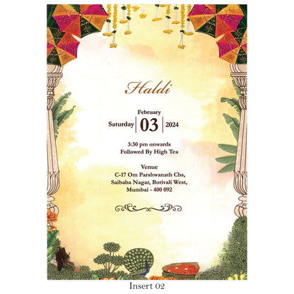 Classic Fusion: Pastel-Colored Traditional Wedding Card | SS - 8013