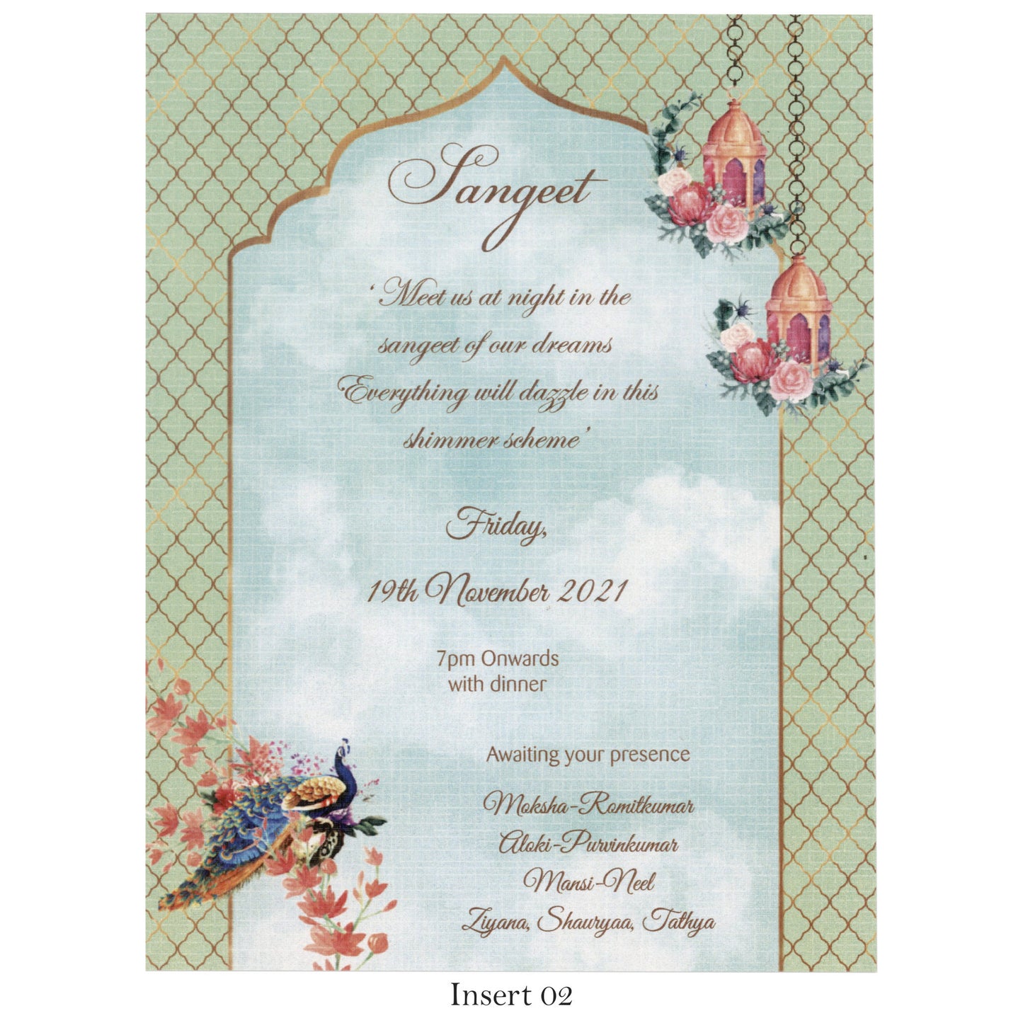 Serene Peacock & Floral Theme Card | SS - 8008