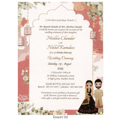 Designer Wedding Invitation with Carricature | SS - 8045