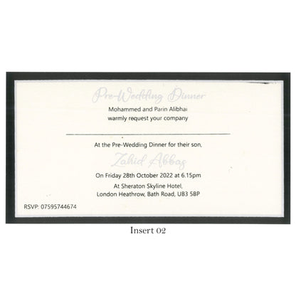 Elegant Raw Silk Card with Metal Name Embellishment | SS - 8034