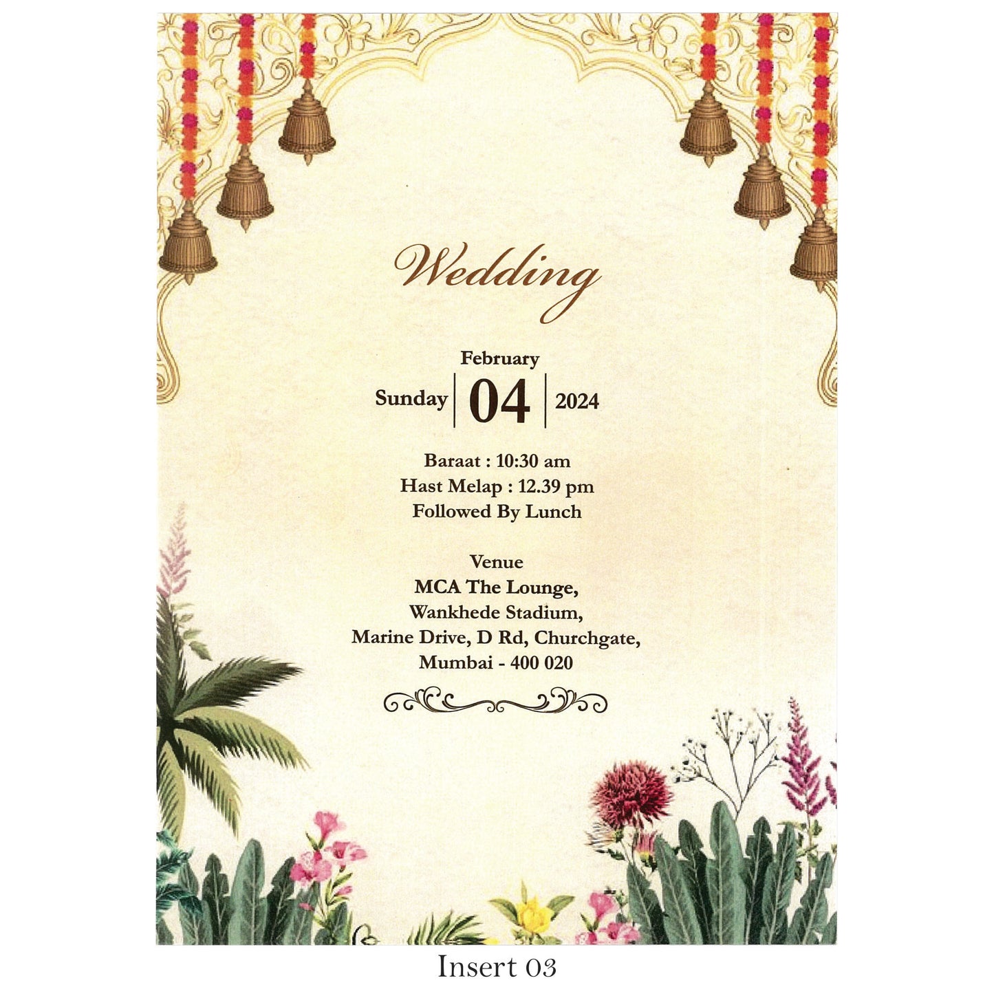 Classic Fusion: Pastel-Colored Traditional Wedding Card | SS - 8013