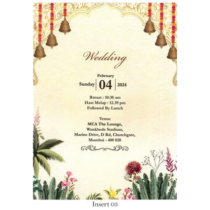 Classic Fusion: Pastel-Colored Traditional Wedding Card | SS - 8013