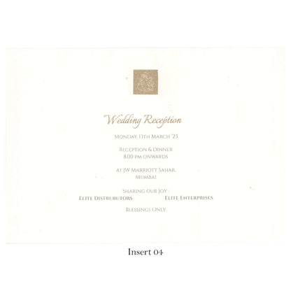 Royal Wedding Card with touch of Gold | SS - 8040