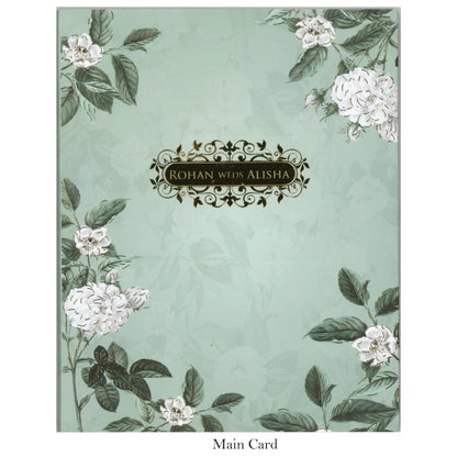 Beautiful Floral Wedding Card with Acrylic Name Plate | SS-2129